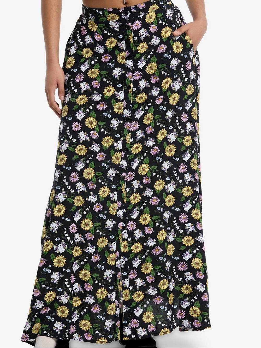 Thorn & Fable Ghost Butterflies & Flowers Maxi Skirt - Picture 4 of 4